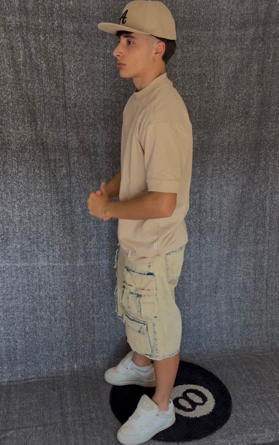 JEANS CORTI CARGO-SAND