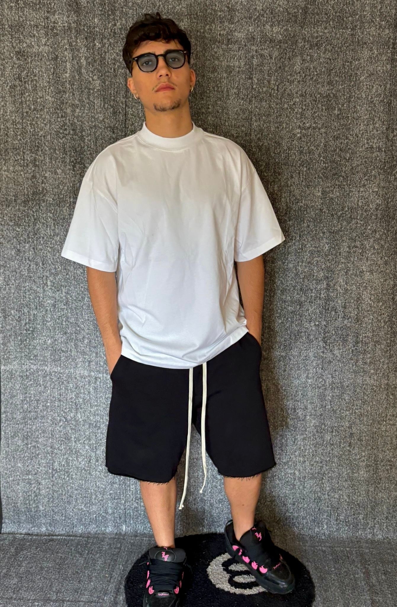 PANTALONE CORTO IN TUTA NERO